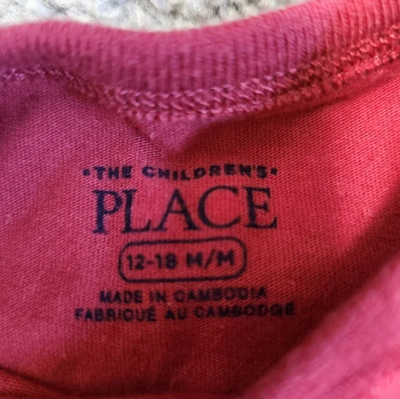 Children's Place toddler 12-18 month long sleeved football tee. Lightly worn - Picture 2 of 3